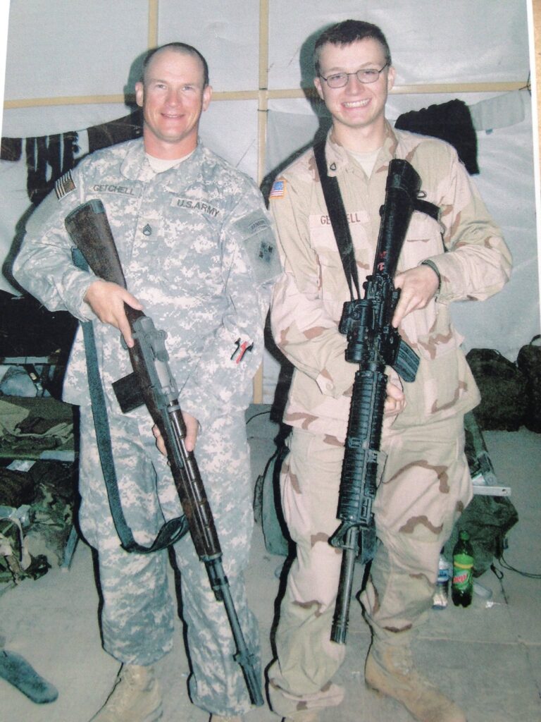 My oldest son, James and I about to enter Iraq '05